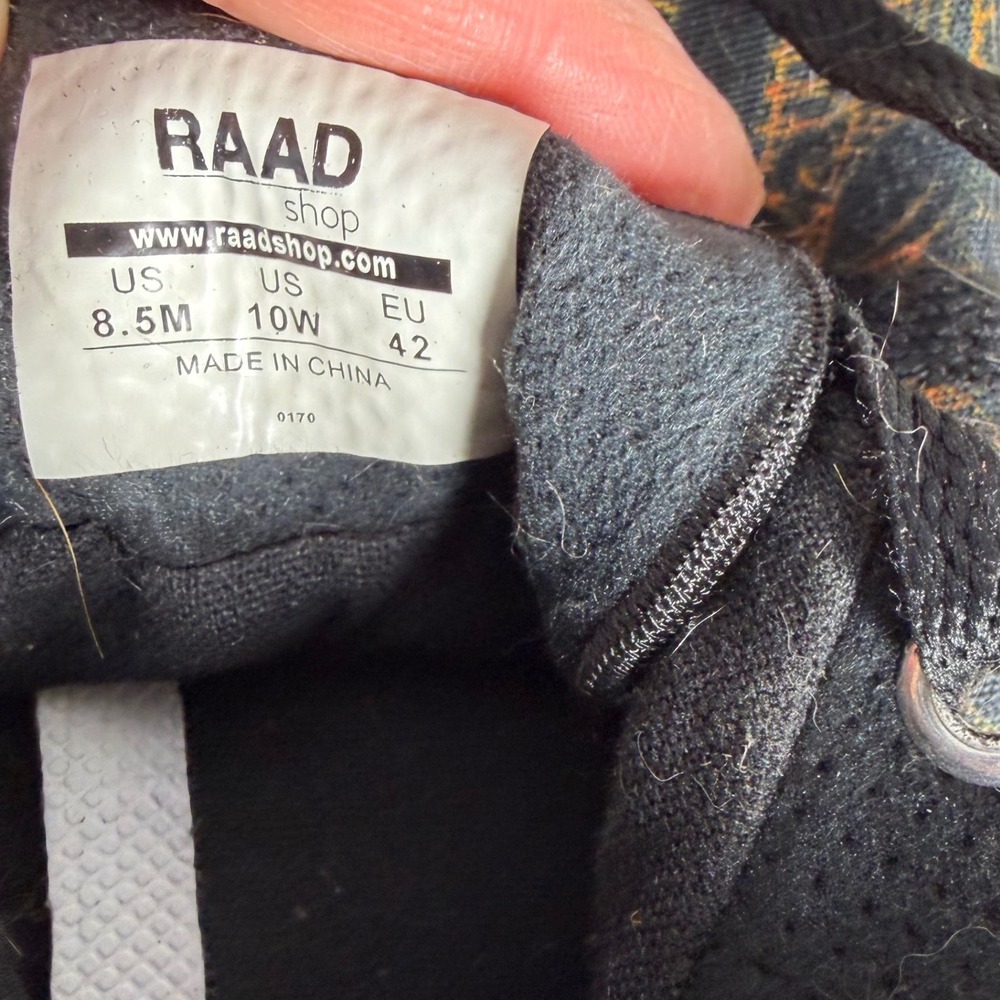 RAAD Shop Skull Graphic High Top Sneakers Black Orange Mens 8.5 Womens 10 EU 42 - Picture 8 of 8